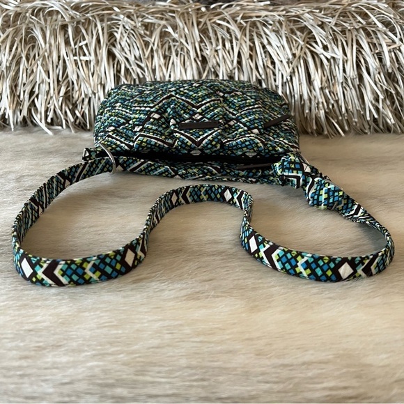 VERA BRADLEY Rainforest Hadley Bag Crossbody Satchel Green Blue Geometric 2017 - Picture 8 of 14